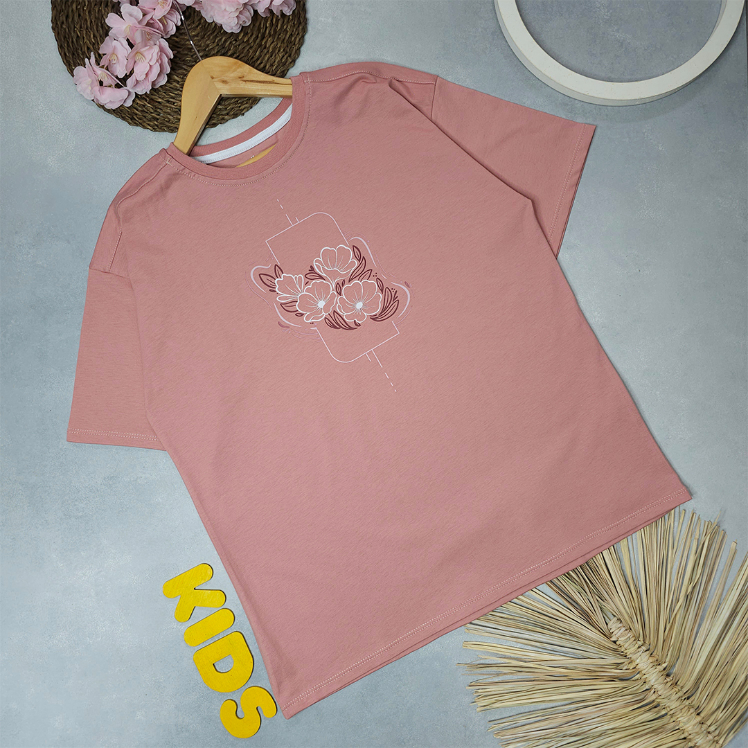 تیشرت دخترانه طرح ایران گل